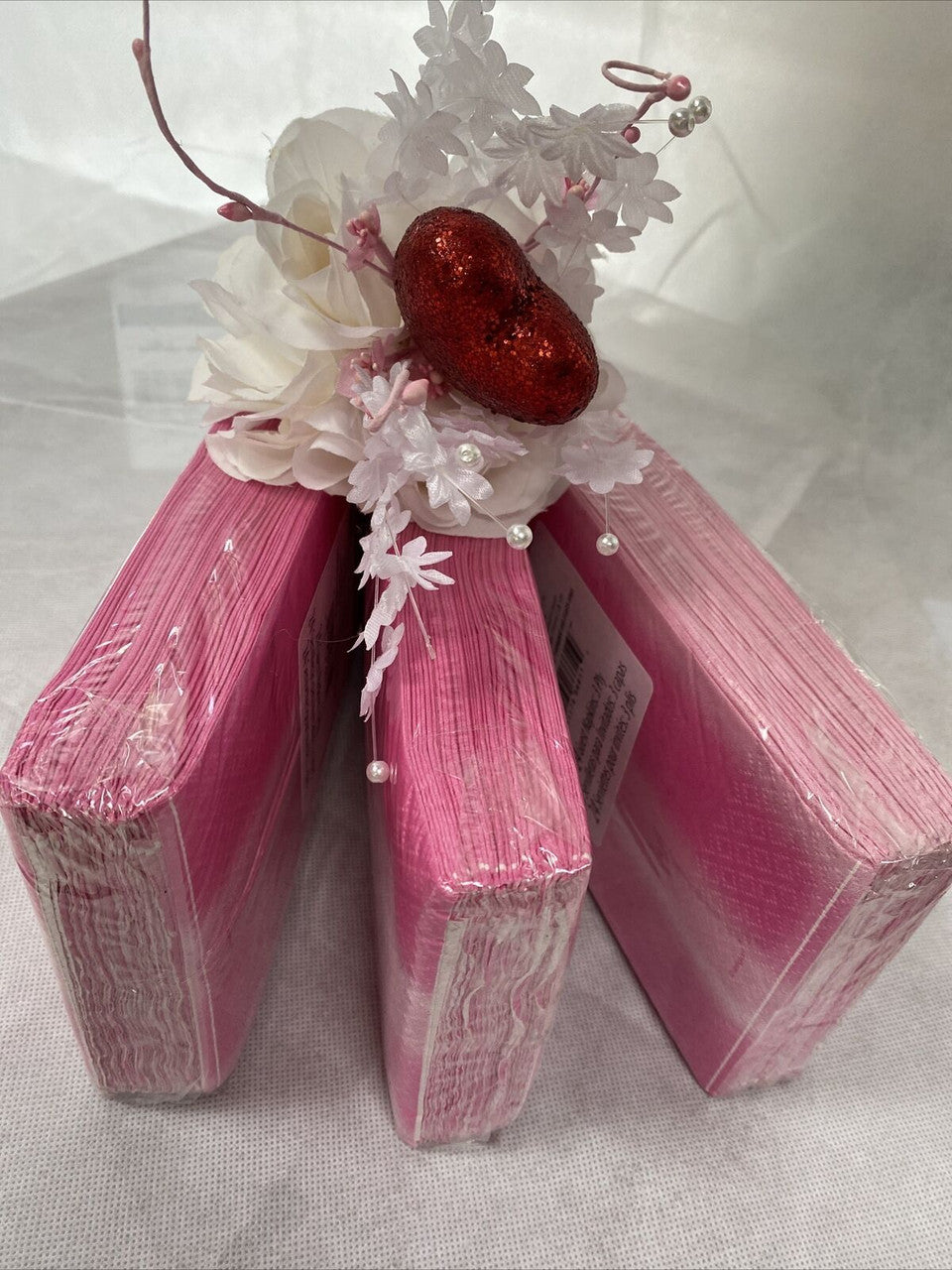 Guest Napkins 3 Packs Diva PINK Ombre #66611 3 Ply 24 Pack Made in USA