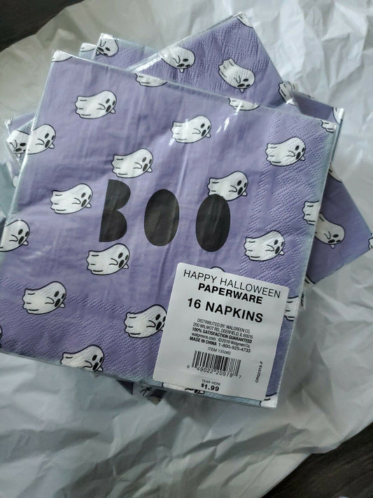 Halloween Paperware Napkins 16 count Lot of 10 BOO