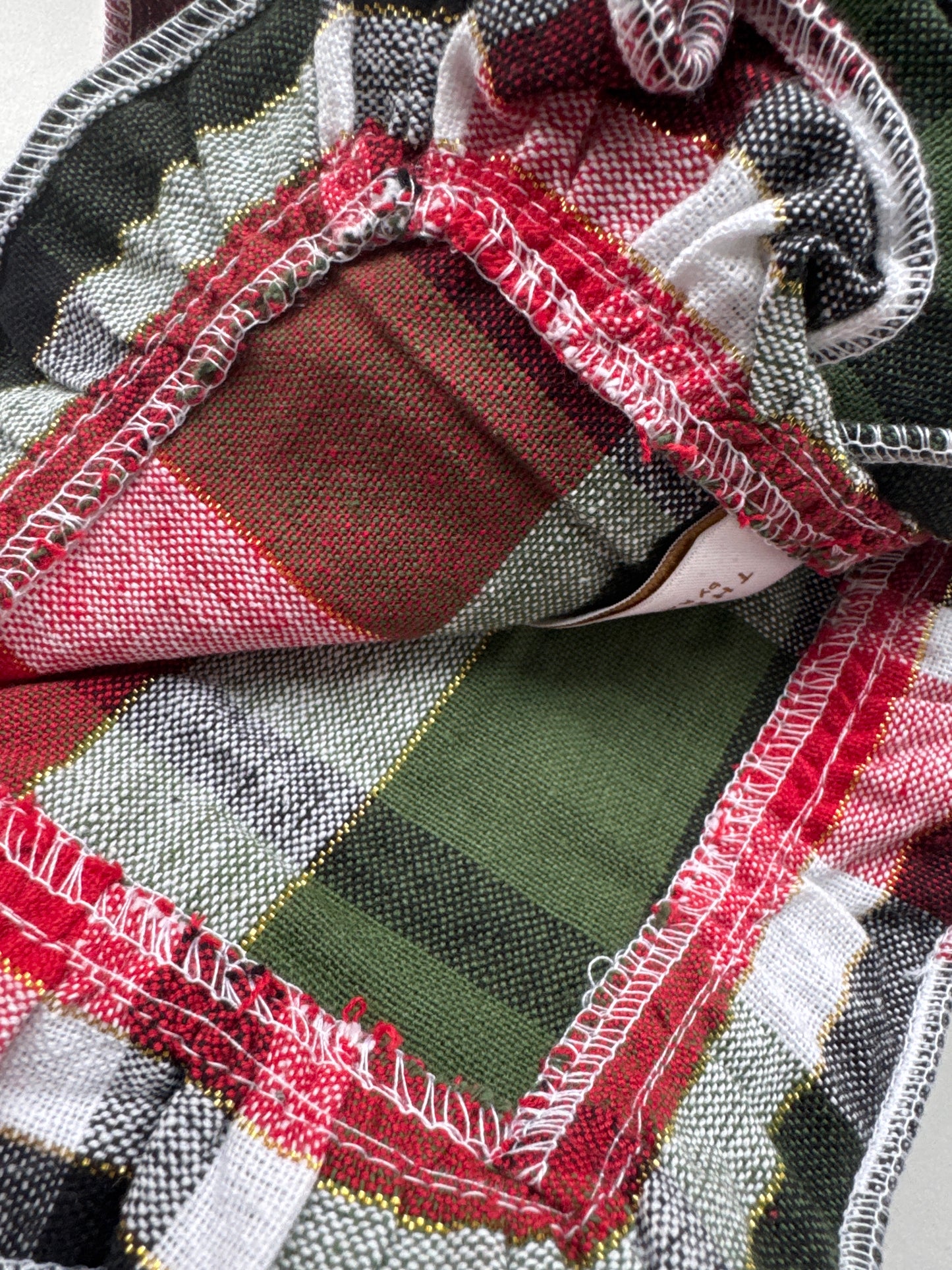Plaid Ruffle Border Napkins - Set of 6, 100% Cotton, 18" x 18"