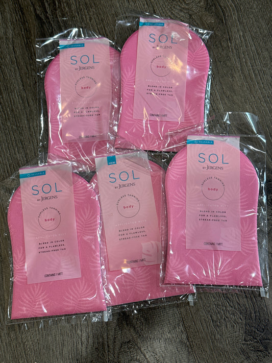 Set of 5 – SOL by Jergens Self Tanner Applicator Mitts – Flawless, Reusable Tanning Gloves