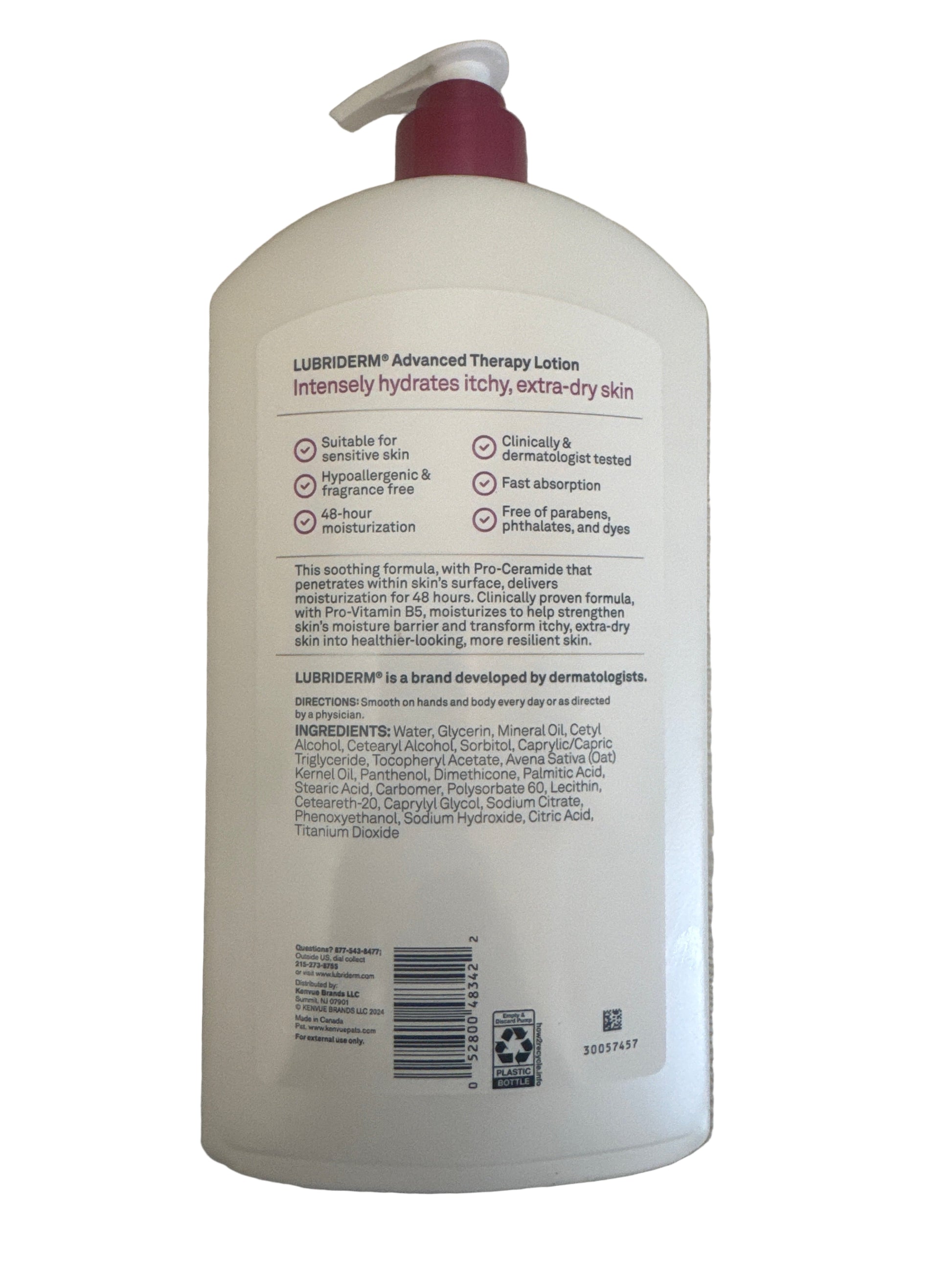 Moisturizing body lotion in large pump bottle on neutral background