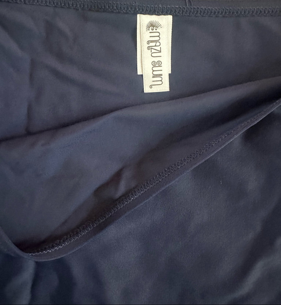 Plus-size 24W navy high-rise swim brief bottom with full coverage