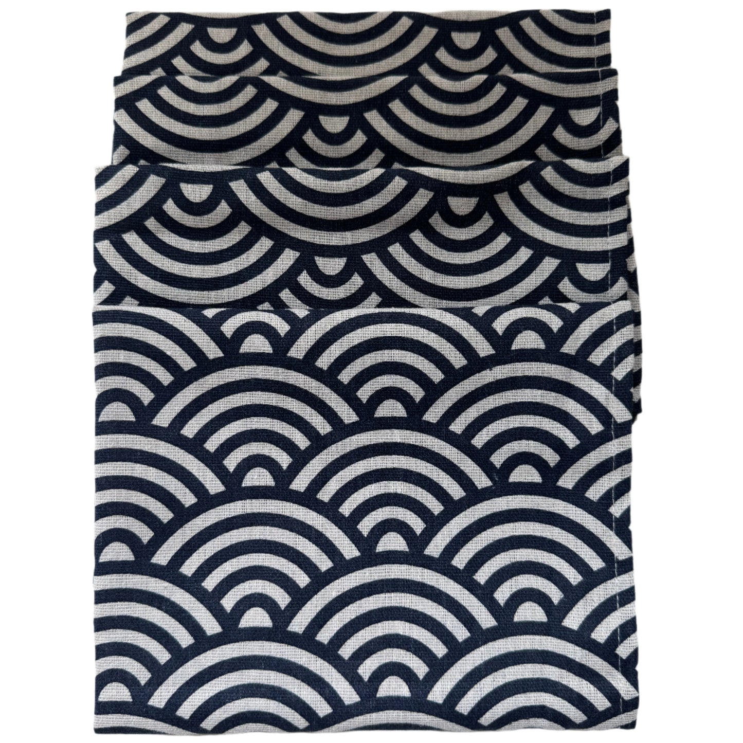 Napkins Japanese  16" x 16" 4 pcs Navy Blue/White Shell