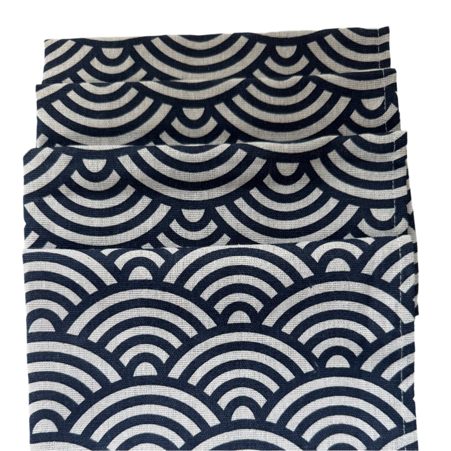 Napkins Japanese  16" x 16" 4 pcs Navy Blue/White Shell